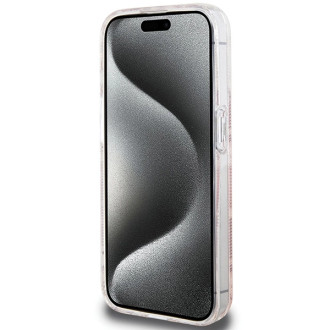 Pouzdro Guess IML GCube MagSafe pro iPhone 15 Pro Max - růžové