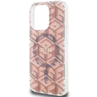 Pouzdro Guess IML GCube MagSafe pro iPhone 15 Pro Max - růžové