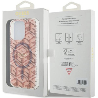 Pouzdro Guess IML GCube MagSafe pro iPhone 15 Pro Max - růžové