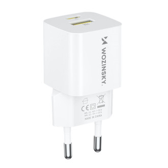 Wozinsky WWCEAC GaN USB-A USB-C 33W nástěnná nabíječka - bílá