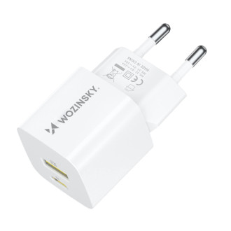 Wozinsky WWCEAC GaN USB-A USB-C 33W nástěnná nabíječka - bílá