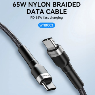 Wozinsky WNBCC2 USB-C / USB-C PD 65W kabel 2 m - černý
