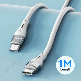 Wozinsky WSTCC1 USB-C / USB-C PD 65W kabel 1 m dlouhý - bílý