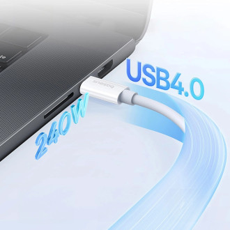 Baseus CB000068 USB-C - USB-C kabel 240W PD 8K 60Hz 1m - bílý