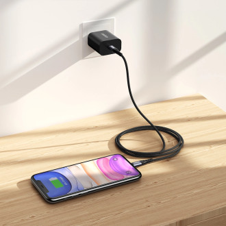 Choetech IP0041 USB-C / Lightning MFi 480Mb/s 3A 2m kabel - černý