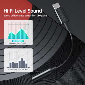 Choetech AUX003 USB-C / DC 3,5mm audio adaptér - černý