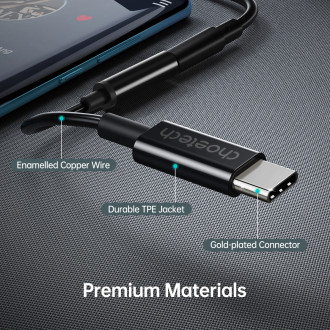 Choetech AUX003 USB-C / DC 3,5mm audio adaptér - černý