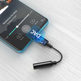 Choetech AUX003 USB-C / DC 3,5mm audio adaptér - černý
