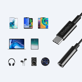 Choetech AUX003 USB-C / DC 3,5mm audio adaptér - černý