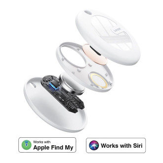 Silver Monkey Tag lokátor kompatibilní s Apple FindMy - bílý