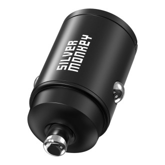 Silver Monkey PDQC-CPCT30-SM 30W nabíječka do auta 1x USB-C PD 1xUSB-A QC - černá