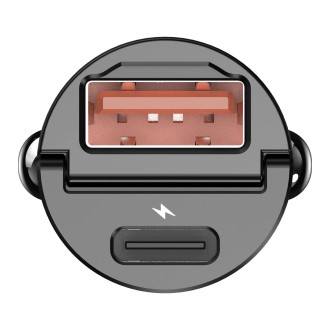 Silver Monkey PDQC-CPCT30-SM 30W nabíječka do auta 1x USB-C PD 1xUSB-A QC - černá