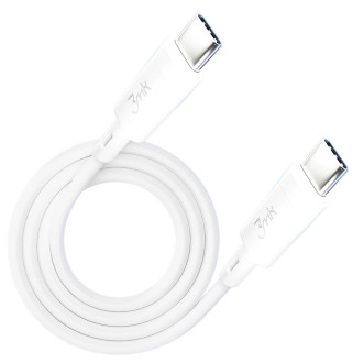 3MK HyperSilicone Cable USB-C / USB-C white cable 1m 60W 3A