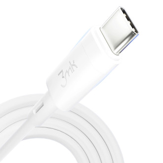 3MK HyperSilicone Cable USB-C / USB-C white cable 1m 60W 3A