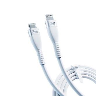 3MK HyperSilicone MFI USB-C / Lightning cable white 1m 20W 3A