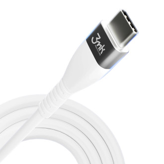 3MK HyperSilicone MFI USB-C / Lightning cable white 1m 20W 3A
