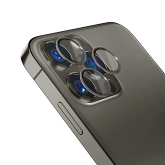 Sklo fotoaparátu pro iPhone 14 Pro Max / 14 Pro 9H pro 3mk Lens Protection Lens Pro Series Lens – šedá