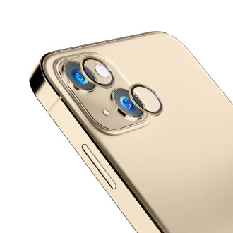 Sklo fotoaparátu pro iPhone 14 9H pro objektiv 3mk Lens Protection Pro série - zlaté