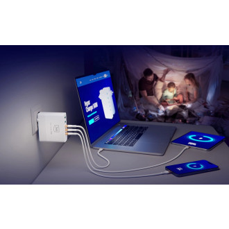 3mk Hyper Charger GaN USB / USB-C QC PD 140W nástěnná nabíječka bílá