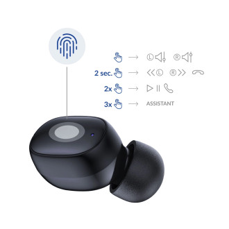 Bezdrátová Bluetooth sluchátka do uší 3mk FlowBuds - černá