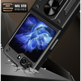 Custodia Hybrid Armor Camshield per Z Flip 5 5G con protezione per fotocamera - nera