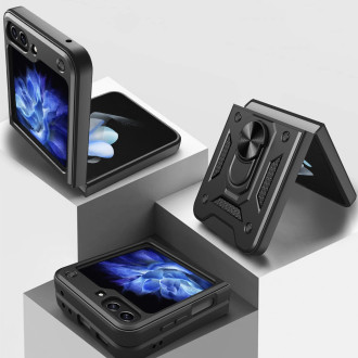 Custodia Hybrid Armor Camshield per Z Flip 5 5G con protezione per fotocamera - nera