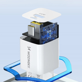 Wozinsky WWCEAC GaN USB-A USB-C 33W nástěnná nabíječka - bílá