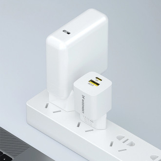 Wozinsky WWCEAC GaN USB-A USB-C 33W nástěnná nabíječka - bílá