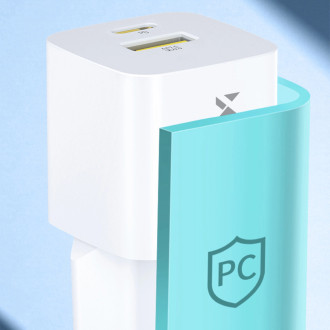 Wozinsky WWCEAC GaN USB-A USB-C 33W nástěnná nabíječka - bílá