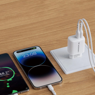 Wozinsky CUWCW 2.4A 2 x USB-A nástěnná nabíječka - bílá