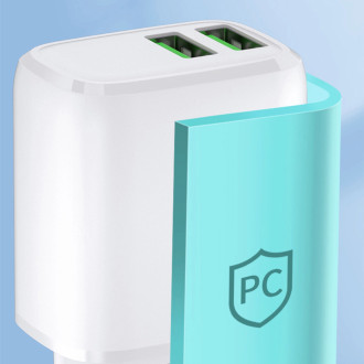 Wozinsky CUWCW 2.4A 2 x USB-A nástěnná nabíječka - bílá