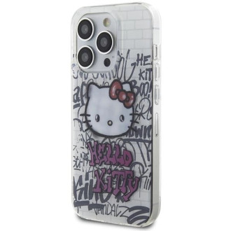 Custodia Hello Kitty IML Kitty On Bricks Graffiti per iPhone 15 Pro Max - bianca