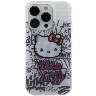 Custodia Hello Kitty IML Kitty On Bricks Graffiti per iPhone 15 Pro Max - bianca
