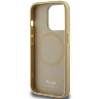 Custodia Hello Kitty in pelle Kitty Head MagSafe per iPhone 15 Pro - oro