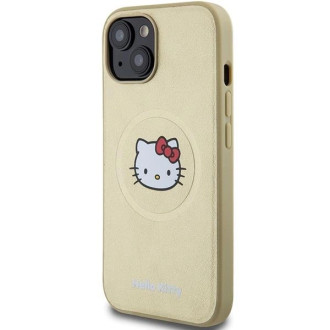Custodia Hello Kitty in pelle Kitty Head MagSafe per iPhone 15 - oro