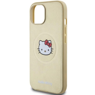 Custodia Hello Kitty in pelle Kitty Head MagSafe per iPhone 15 - oro