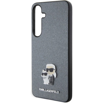 Karl Lagerfeld KLHCS24SPSAKCMPG S24 S921 custodia rigida grigio/grigio Saffiano Karl &amp; Choupette Spilla in metallo