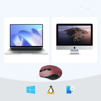 Ugreen MU006 bezdrátová optická myš USB 2,4 GHz / Bluetooth 5.0 4000 DPI - červená