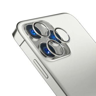 Sklo fotoaparátu pro iPhone 14 Pro Max / 14 Pro 9H pro 3mk Lens Protection Pro Series Lens – stříbrné
