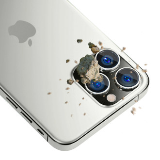 Sklo fotoaparátu pro iPhone 14 Pro Max / 14 Pro 9H pro 3mk Lens Protection Pro Series Lens – stříbrné