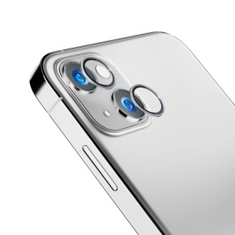Sklo fotoaparátu pro iPhone 14 Plus 9H pro objektiv 3mk Lens Protection Pro série - stříbrné
