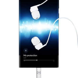 Kabelová sluchátka USB-C 3mk – bílá
