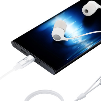 Kabelová sluchátka USB-C 3mk – bílá
