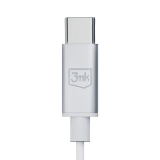 Kabelová sluchátka USB-C 3mk – bílá