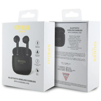 Bluetooth sluchátka Guess GUTWST26PSK TWS + dokovací stanice - černá Classic EST Logo