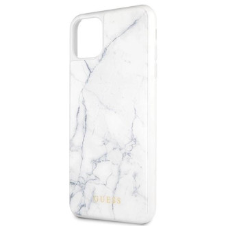 Guess GUHCN65HYMAWH iPhone 11 Pro Max bílý/bílý mramor