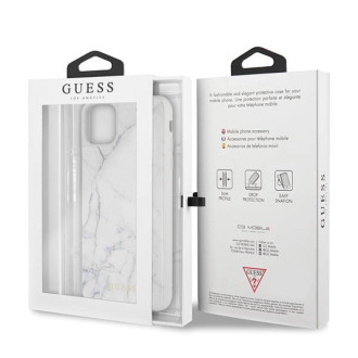 Guess GUHCN65HYMAWH iPhone 11 Pro Max bílý/bílý mramor
