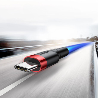 Baseus Cafule Cable odolný nylonový kabel USB / USB-C QC3.0 3A 0,5M černo-červený (CATKLF-A91)