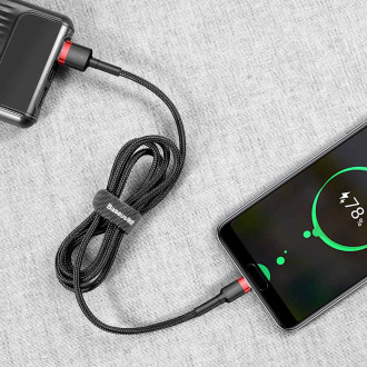 Baseus Cafule Cable odolný nylonový kabel USB / USB-C QC3.0 3A 0,5M černo-červený (CATKLF-A91)