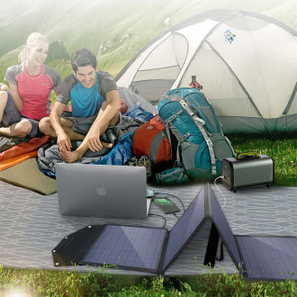 Solární nabíječka Choetech 100W skládací USB C, 2x USB PD QC černá (SC009-V2)